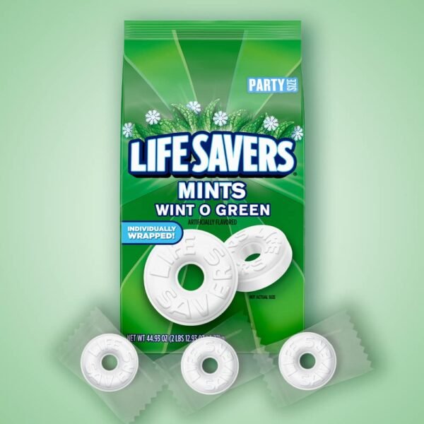 LIFE SAVERS Mints, Bulk Hard Candy Wint-O-Green Breath Mints, 44.93 oz Party Size - Image 3