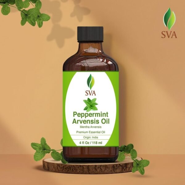 SVA Peppermint Essential Oil – 4 Fl Oz – 100% Natural Peppermint Oil - for Diffuser, Hair Care, Face, Skin Care, Aromatherapy, Scalp and Body Massage, Soap and Candle Making - with Dropper - Image 3