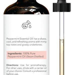 Brooklyn Botany Peppermint Essential Oil – Huge 4 Fl Oz – 100% Pure and Natural – Premium Grade with Dropper – for Aromatherapy and Diffuser