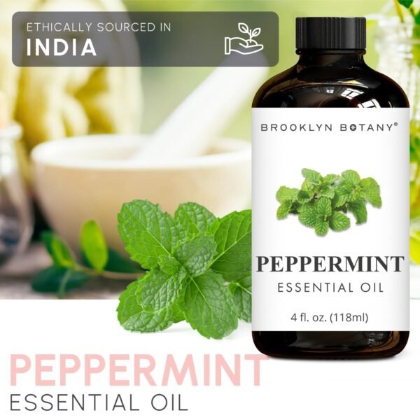 Brooklyn Botany Peppermint Essential Oil - Huge 4 Fl Oz - 100% Pure and Natural - Premium Grade with Dropper - for Aromatherapy and Diffuser - Image 4