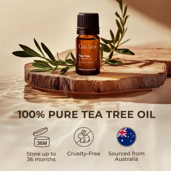Gya Labs Australian Tea Tree Essential Oil for Skin - 0.34 Fl Oz - 100% Pure Natural Melaleuca Tea Tree Oil for Hair, Face, & Toenail, Piercings Scalp & Candle Making Scent - Image 4