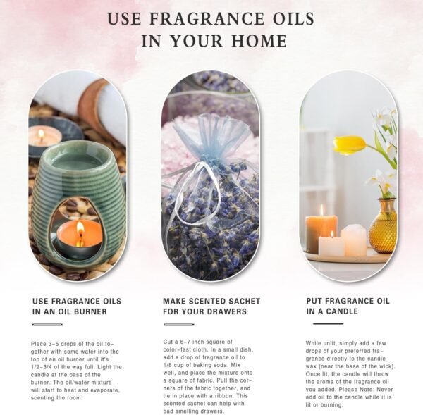 3.38FL.OZ Coconut & Vanilla Fragrance Oils for Aromatherapy, Essential Oils for Diffusers for Home, Perfect for Diffuser, Yoga, DIY Candle and Soap Making - 100ml - Image 7