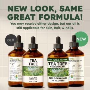 KUKKA essential oils 100% Pure & Natural Tea Tree Oil for Skin, Hair, Toenails, Aromatherapy, & Soap Making Scent (4 fl oz/118 ml)