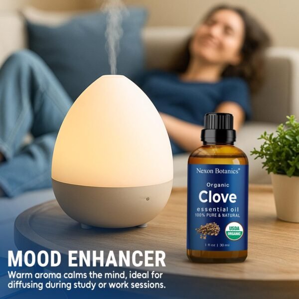 Organic Clove Essential Oil 30 ml - Pure, Natural, Undiluted for Toothache, Sore Muscles, Skin & Hair Care - Soothing Clove Bud Essential Oil - Nexon Botanics - Image 6