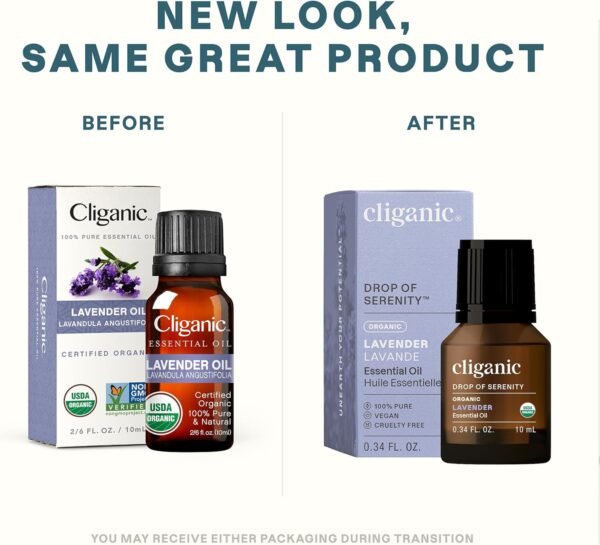 Cliganic Organic Lavender Essential Oil - 100% Pure Natural Undiluted, for Aromatherapy Diffuser | Non-GMO Verified (Packaging May Vary) - Image 2