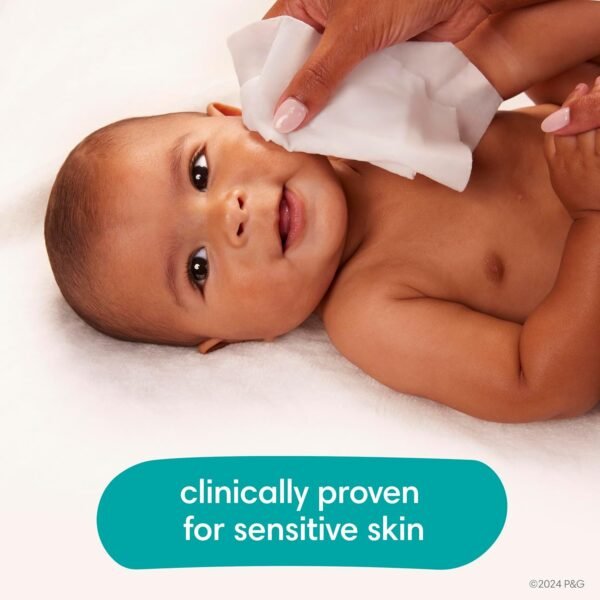 Pampers Baby Wipes, Sensitive, Water Based Wipe, Clinically Proven, Hypoallergenic, and Unscented for Babies, 336 Wipes Total (4 Flip-Top Packs) - Image 4