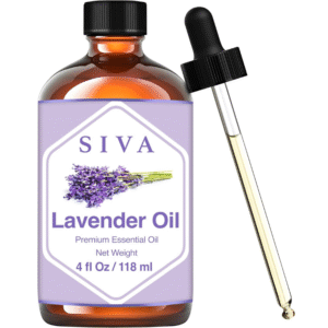 SIVA Lavender Essential Oil - 4 Fl Oz – Natural Lavender Oil - for Diffuser, Face, Skin Care, Aromatherapy, Hair Care, Scalp and Body Massage - with Dropper