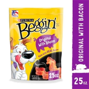 Bacon flavored dog treats with real meat